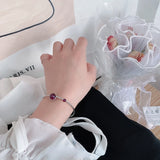 YYSUNNY Classic Amethyst Bracelet 925 Sterling Silver Bangle Jewelry