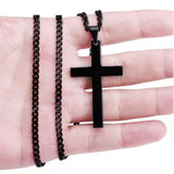 Multicolor Cross Pendant Necklace Men Titanium Steel Jewelry