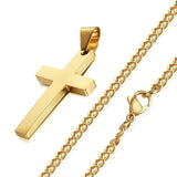 Multicolor Cross Pendant Necklace Men Titanium Steel Jewelry
