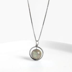 Moonstone 925 Silver Pendant Necklace for Women Box Chain Gift