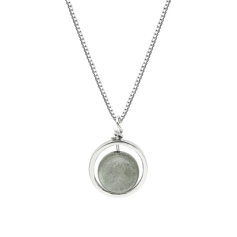 Moonstone Necklace 925 Silver Pendant for Women
