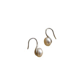 Elagant S925 Silver Earrings Texture Pearl Dangle Christmas Gift
