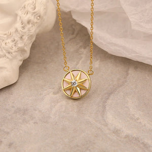 925 Silver Rotating Compass Octomom Pendant Necklace for Women