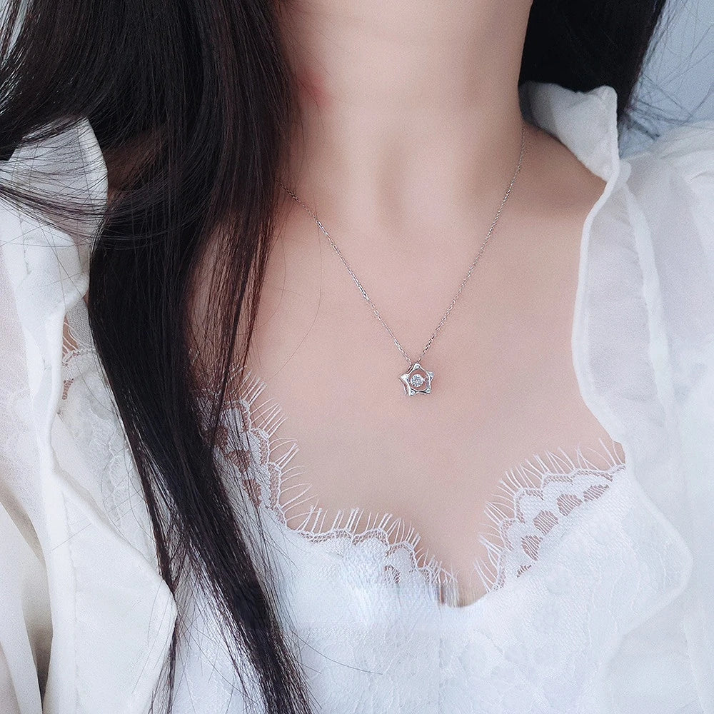 YYSUNNY Beating Heart 925 Silver Necklace for Girls