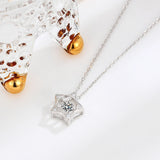 Sterling Silver Pentagram Pendant Necklace for Women