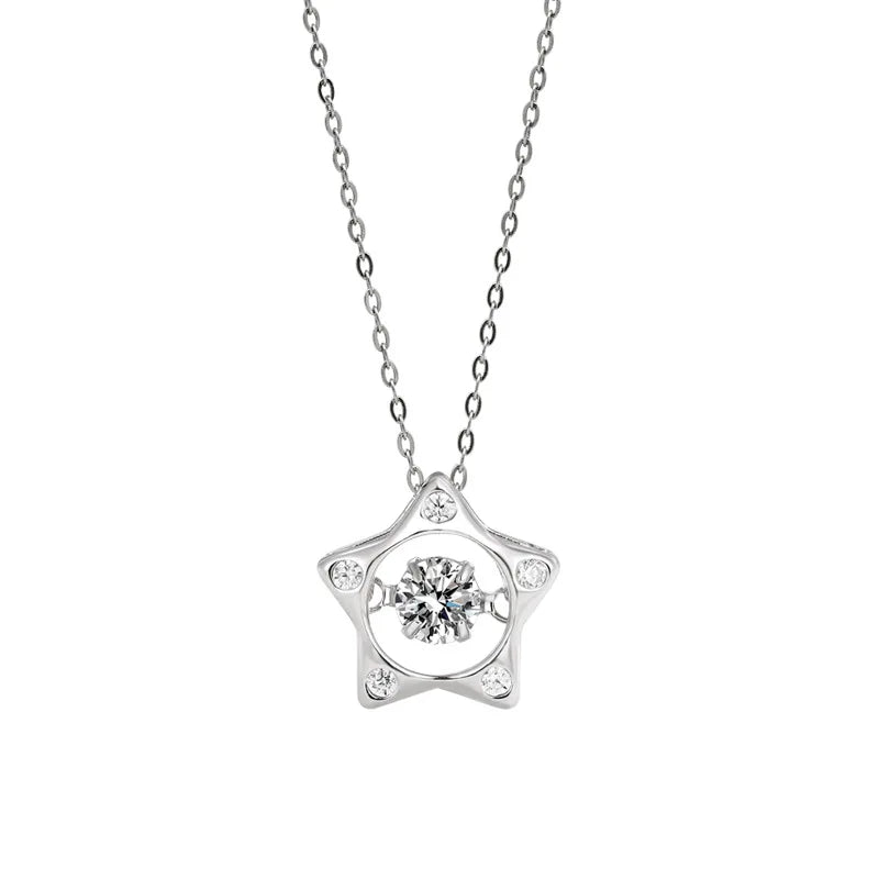 Sterling Silver Pentagram Pendant Necklace for Women
