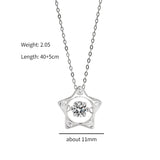 Sterling Silver Pentagram Pendant Necklace for Women