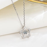 Sterling Silver Pentagram Pendant Necklace for Women