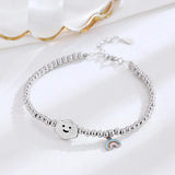 Cloud Rainbow Bracelet 925 Sterling Silver Beads Chain Birthday Gift