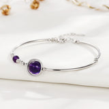 925 Sterling Silver Amethyst Bracelet for Women - Party Jewelry