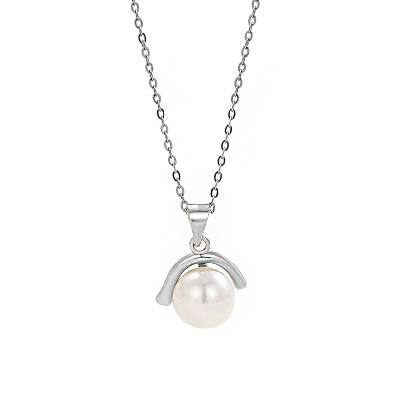 925 Silver Pearl Pendant Necklace for Women Girls - Birthday Party Gift
