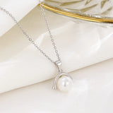 925 Silver Pearl Pendant Necklace for Women Girls - Birthday Party Gift