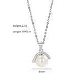 925 Silver Pearl Pendant Necklace for Women Girls - Birthday Party Gift