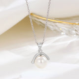 925 Silver Pearl Pendant Necklace for Women Girls - Birthday Party Gift
