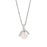 925 Silver Pearl Pendant Necklace for Women Girls - Birthday Party Gift