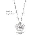 YYSUNNY Sparking Flower Necklace 925 Sterling Silver for Women Jewelry