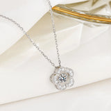 YYSUNNY Sparking Flower Necklace 925 Sterling Silver for Women Jewelry