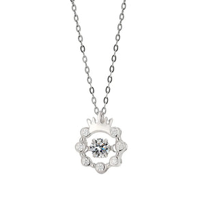 925 Sterling Silver Crown Pendant Necklace for Women