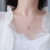 YYSUNNY Water Drop 925 Silver Pendant Necklace Women Gift Dropship