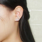 925 Silver Stars Ear Cuff Punk Ear Clips CZ Earrings Fine Jewelry