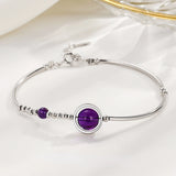 Amethyst Bracelet 925 Sterling Silver Girls Silver Bangle Jewelry