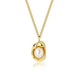 925 Sterling Silver Pearl Pendant Necklace for Women, Christmas Gift