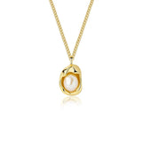 Silver Necklace with Pearl Pendant for Women