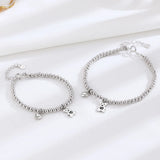 Retro Love Bear Pendant Bracelet 925 Sterling Silver