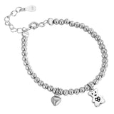 Retro Love Bear Pendant Bracelet 925 Sterling Silver