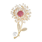 YYSUNNY Dandelion Brooch Pins for Women Pearl Crystal Flower Bouquet Corsage