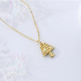 YYSUNNY 925 Silver Necklace Xmas Tree Pendant Collarbone Chain Gift