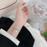 Vintage Cross Tassel 925 Silver Bracelet for Girls Punk Jewelry