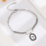 Geometric Oval Bracelet Sterling Silver 925 Chain Linked Hip Hop Jewelry