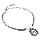 Geometric Oval Bracelet Sterling Silver 925 Chain Linked Hip Hop Jewelry