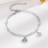 YYSUNNY 925 Sterling Silver LOVE Pendant Bracelet for Women