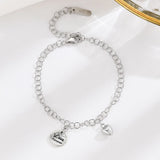 YYSUNNY 925 Sterling Silver LOVE Pendant Bracelet for Women