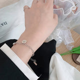 YYSUNNY 925 Sterling Silver LOVE Pendant Bracelet for Women