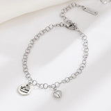 YYSUNNY 925 Sterling Silver LOVE Pendant Bracelet for Women