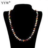 Multicolor Freshwater Pearl Necklace for Women 8-9mm