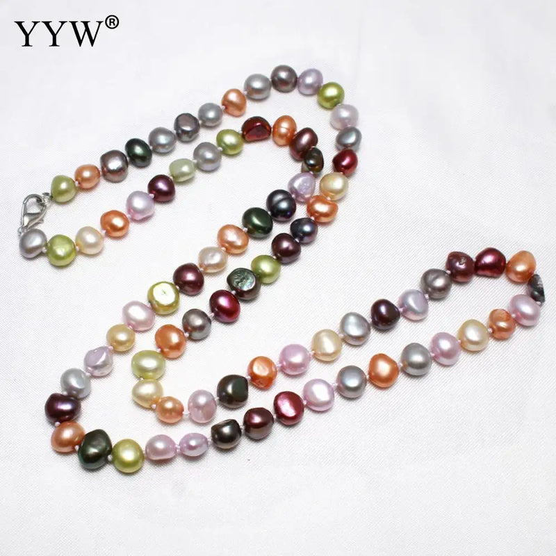 Multicolor Freshwater Pearl Necklace for Women 8-9mm