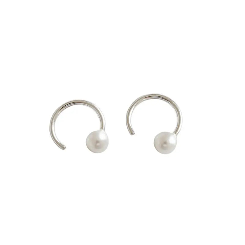 Pure Silver Freshwater Pearl Earrings Baroque Pearl Cufflinks