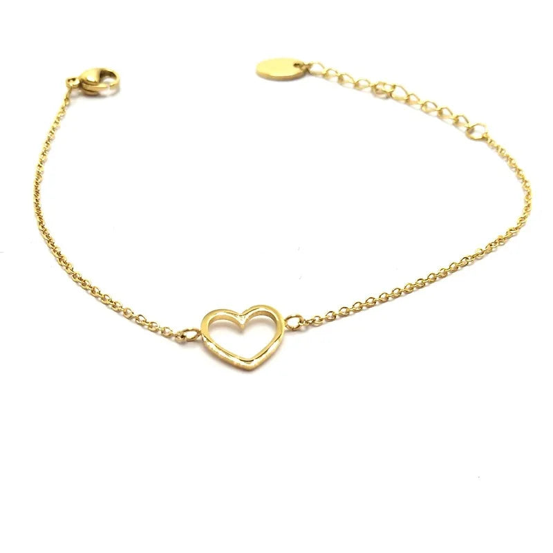 Titanium Steel Heart-Shaped Bracelet YZX53