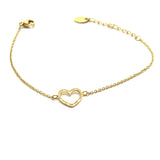 Titanium Steel Heart-Shaped Bracelet YZX53