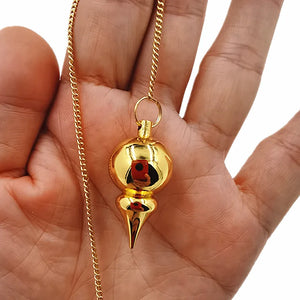 Copper Metal Charms Reiki Pendule Natural Stone Amulet Healing Pyramid