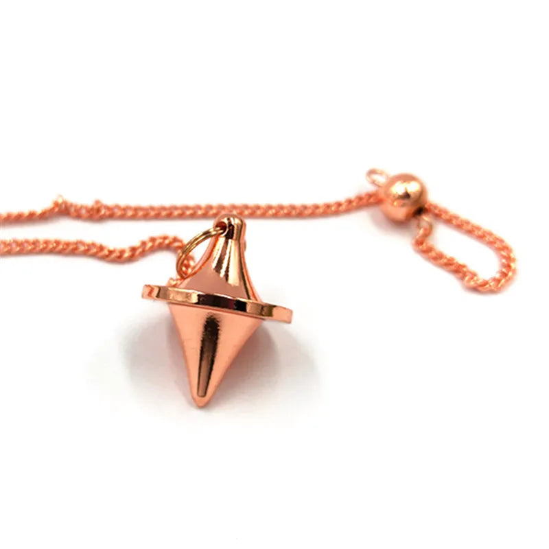 Reiki Metal Copper Pendulum Healing Pyramid Pendant