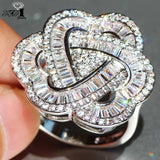 Princess Claw Set CZ Silver Engagement Wedding Rings
