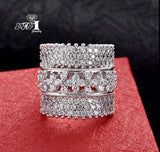 YaYI Princess Claw Set Cubic Zirconia Silver Engagement Ring