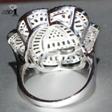 Princess Claw Set CZ Silver Engagement Wedding Rings