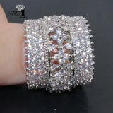 YaYI Princess Claw Set Cubic Zirconia Silver Engagement Ring