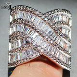 Princess CZ Wedding Rings Set in Silver